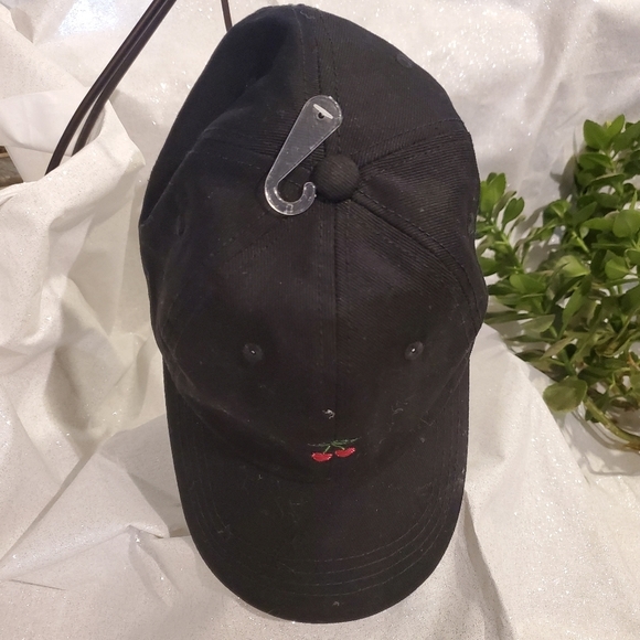 NEW Claire's Tucker Baseball Black w/ Cherries Hat - Picture 2 of 4